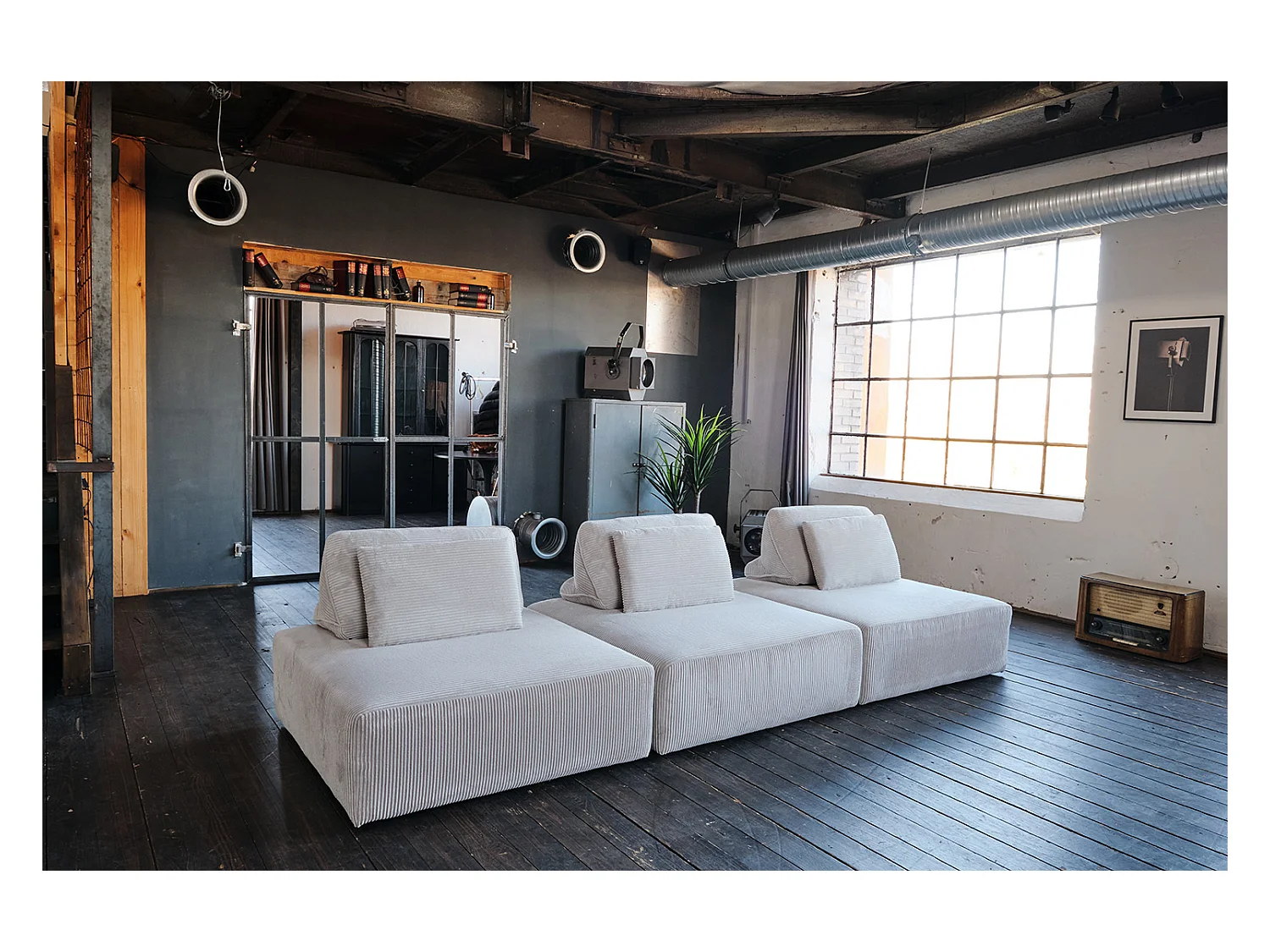 Coussin - gris clair Velours côtelé - WIOLO SOFT