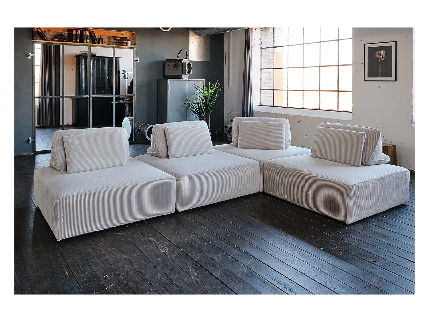 Coussin - gris clair Velours côtelé - WIOLO SOFT