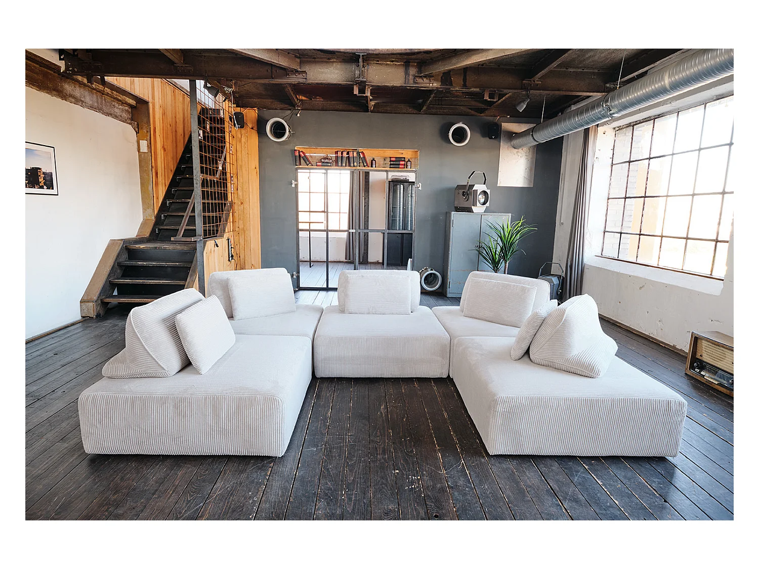 Coussin - gris clair Velours côtelé - WIOLO SOFT