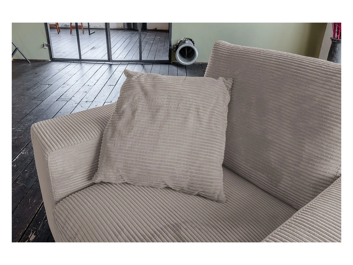 Coussin pointu - taupe Velours côtelé - MADELINE