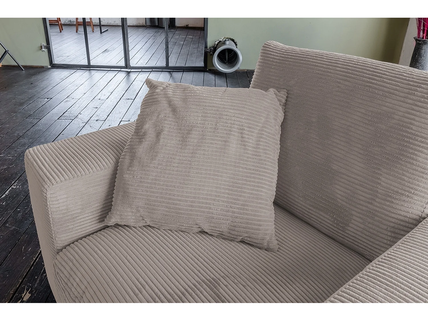 Coussin pointu - taupe Velours côtelé - MADELINE