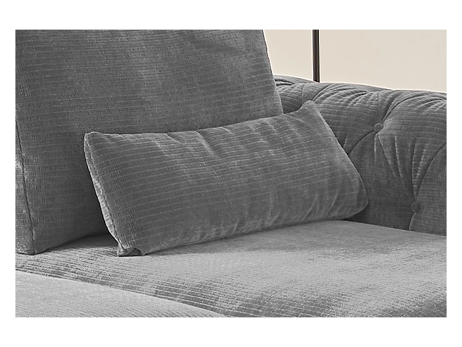 Coussin - Gris Velours côtelé - SEPHI