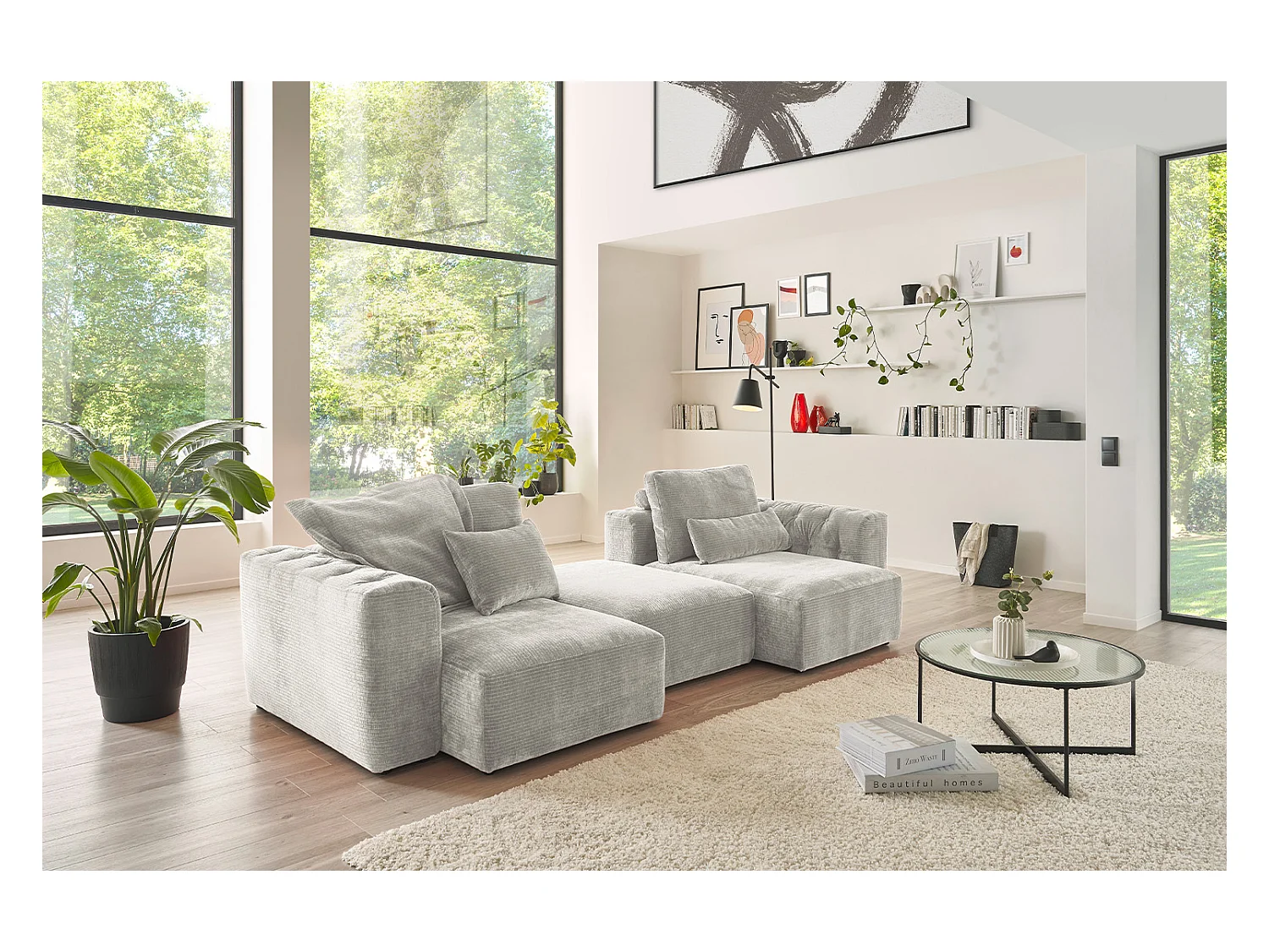 Cuscino - argento Velluto a coste - SEPHI