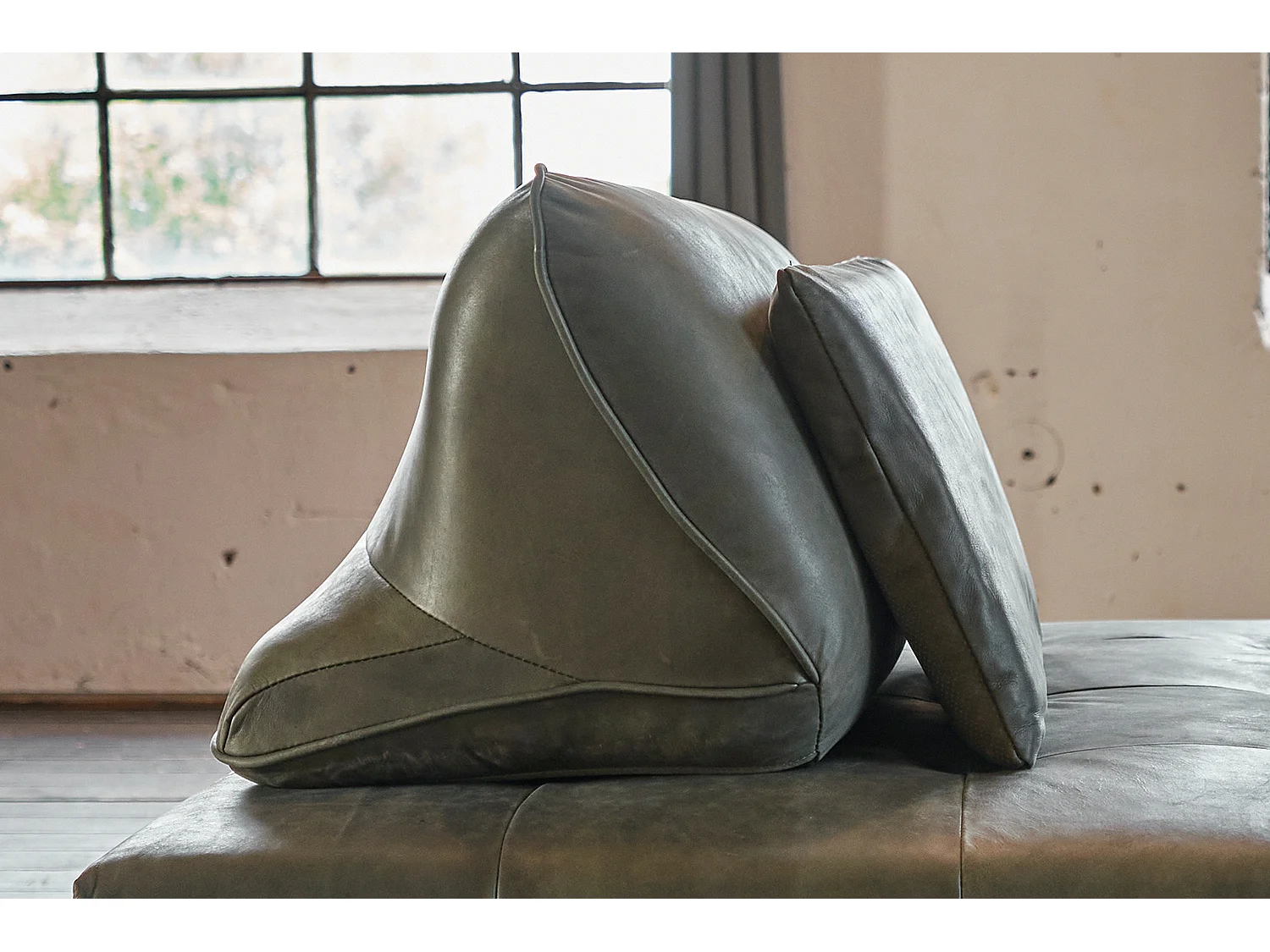 Rückenkissen - Grün Leder - WIOLO