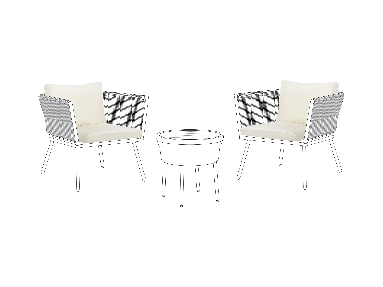 Set kussenhoezen voor buiten GARGANO Lichtbeige