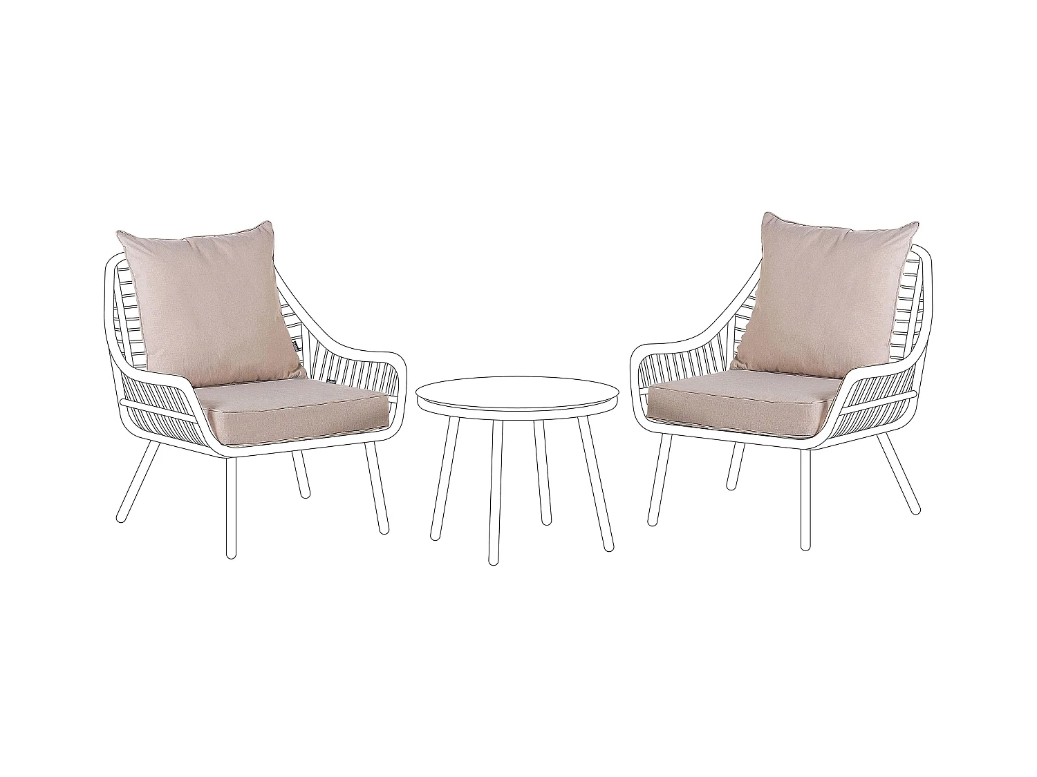 Ensemble de housses de coussins d'extérieur LAURETO Beige