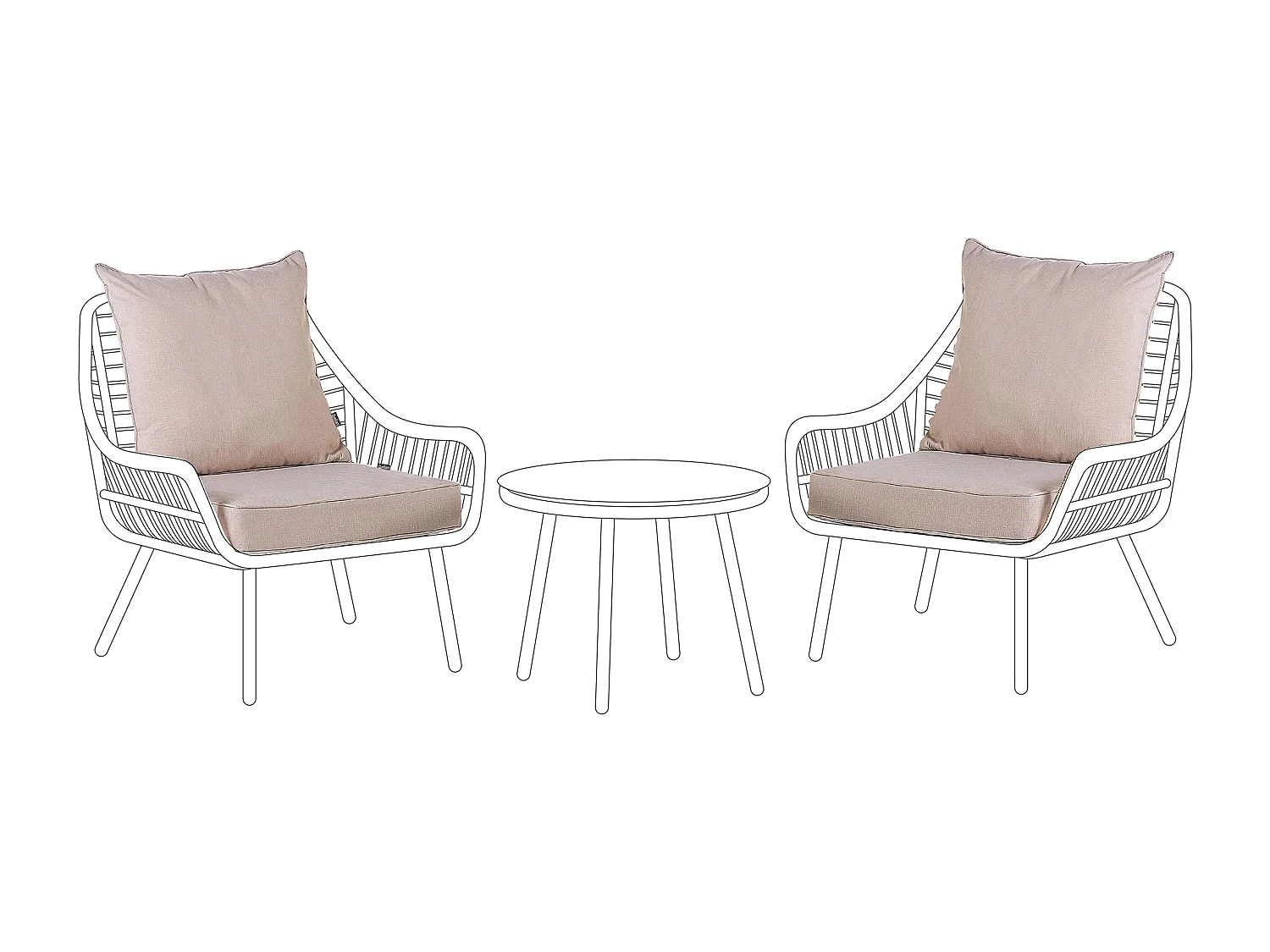 Ensemble de housses de coussins d'extérieur LAURETO Beige