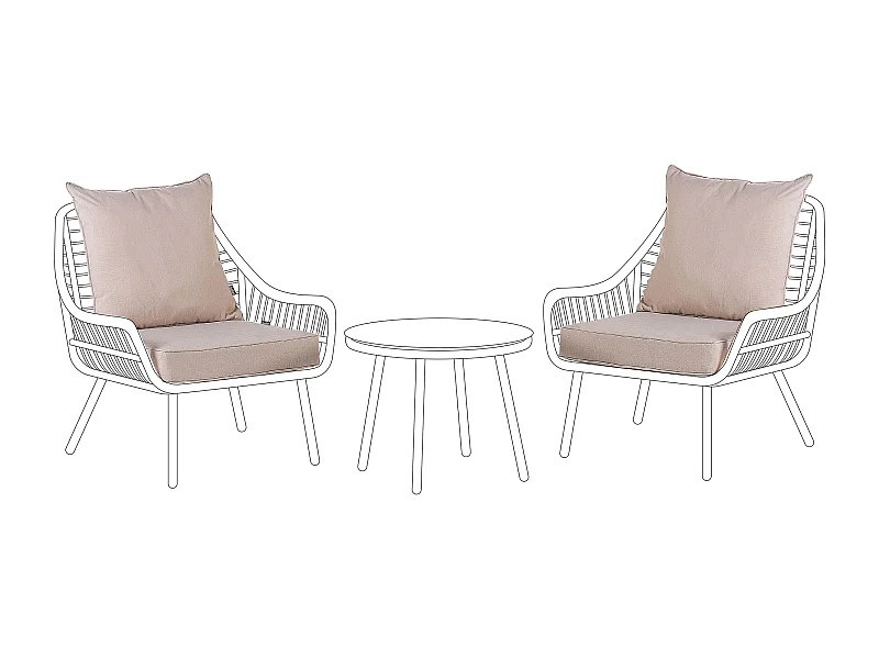 Outdoor-Kissenbezug-Set mit Sitz- und Rückenkissenhüllen beige Modell Laureto