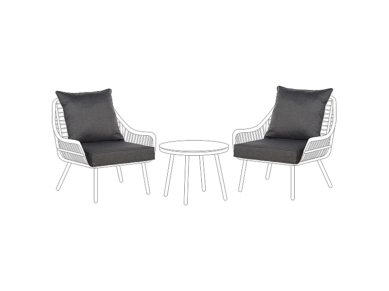 Ensemble de housses de coussins d'extérieur LAURETO Gris foncé