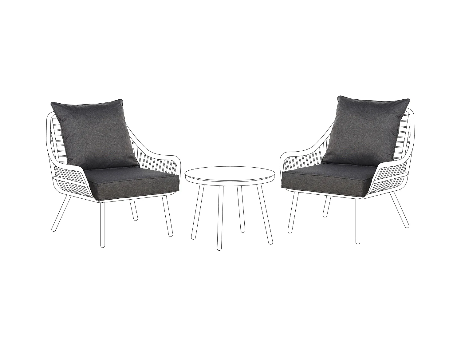 Ensemble de housses de coussins d'extérieur LAURETO Gris foncé