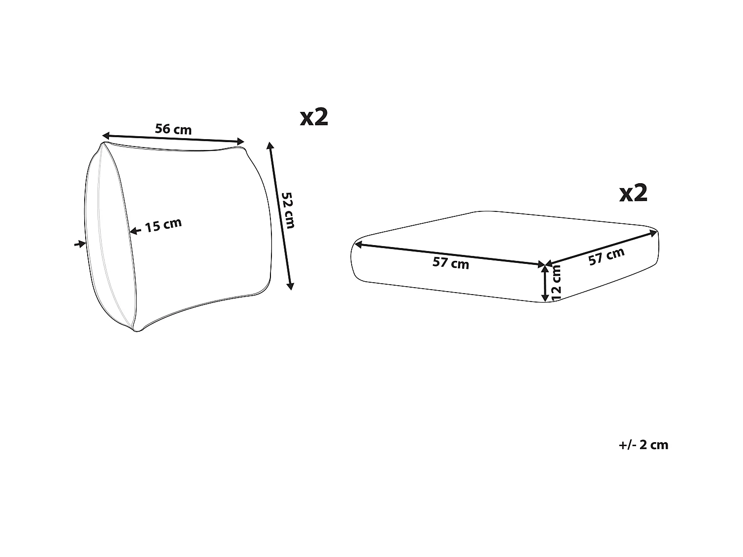 Ensemble de housses de coussins d'extérieur LAURETO Gris foncé
