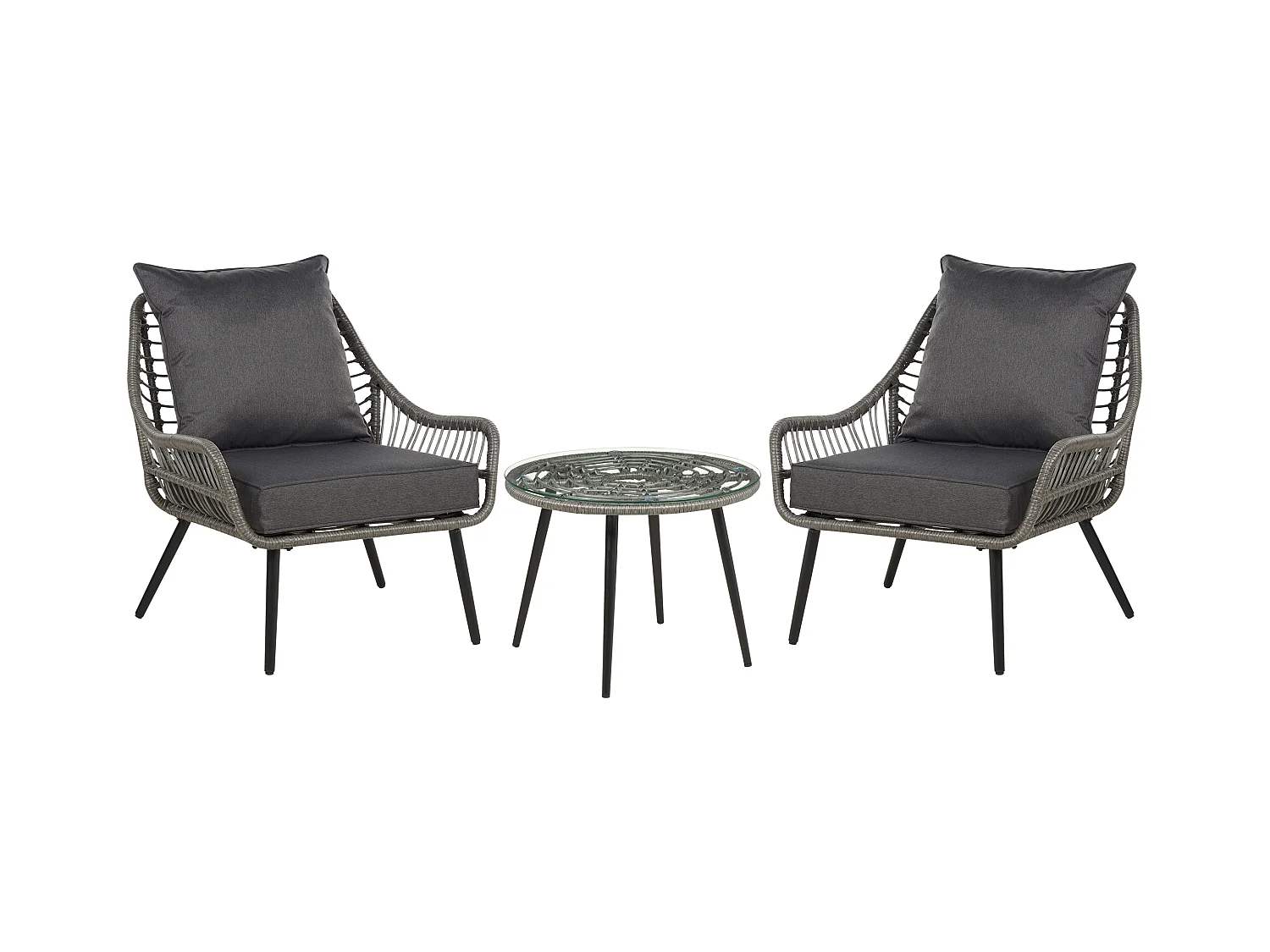 Ensemble de housses de coussins d'extérieur LAURETO Gris foncé