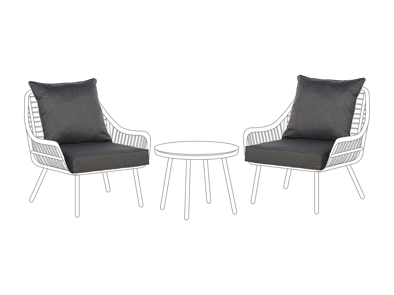 Ensemble de housses de coussins d'extérieur LAURETO Gris foncé