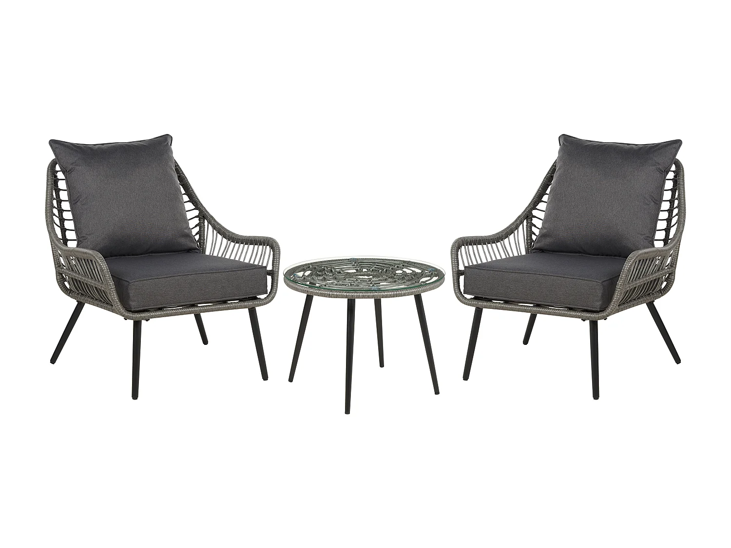 Ensemble de housses de coussins d'extérieur LAURETO Gris foncé