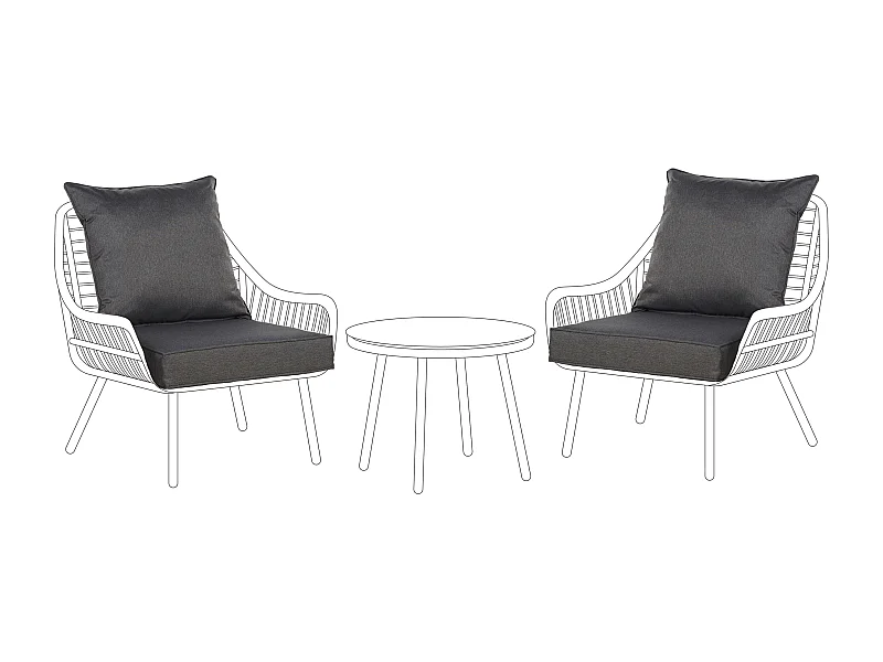 Ensemble de housses de coussins d'extérieur LAURETO Gris foncé