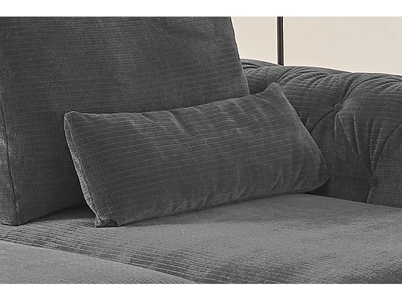 Coussin - anthracite Velours côtelé - SEPHI