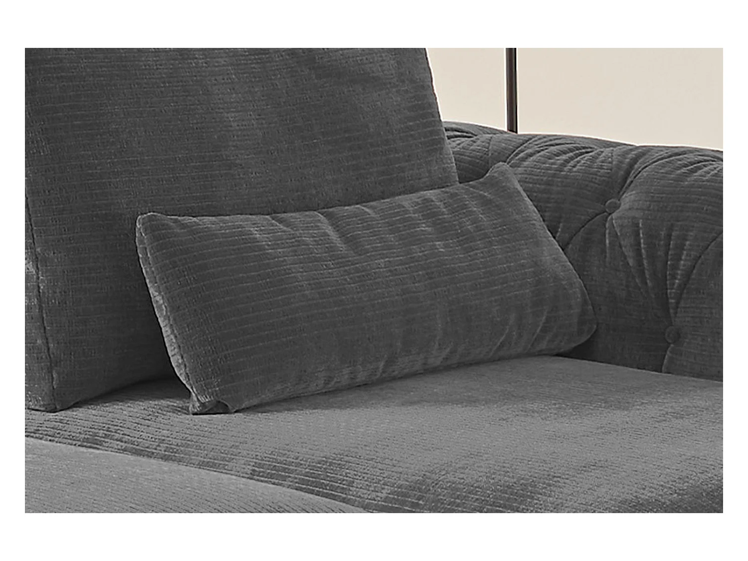 Coussin - anthracite Velours côtelé - SEPHI