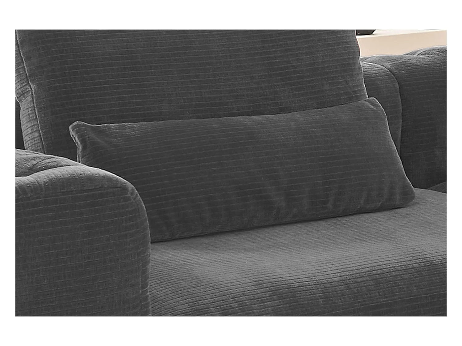 Coussin - anthracite Velours côtelé - SEPHI
