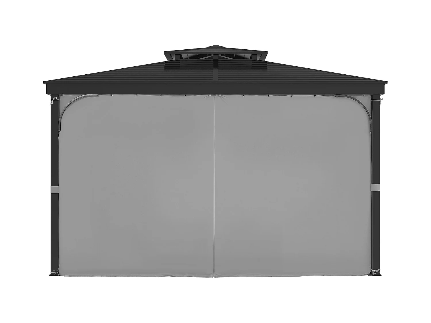 Rideau d'Intimité Imperméable Tonnelle SucceBuy Rideau d'Intimité Imperméable pour Tonnelle 4 Panneaux 365.76 × 304.8 × 204.21 cm Gris