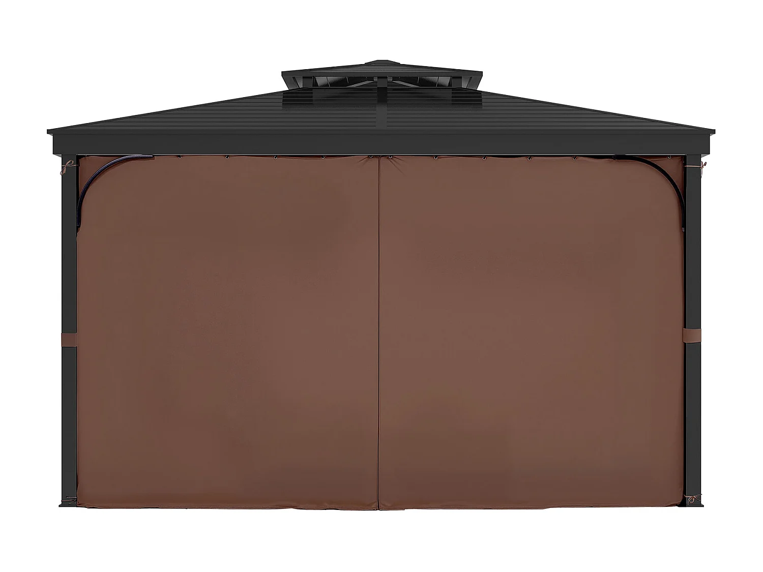 Rideau d'Intimité Imperméable Tonnelle SucceBuy Rideau de Confidentialité Imperméable pour Gazebo 365.76 × 365.76 × 210.31 cm, Couleur Café