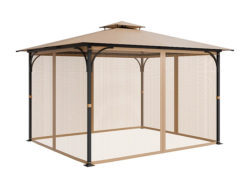 Tenda da Giardino SucceBuy Tenda di Ricambio per Gazebo da Esterno 304.8 x 365.76 x 222.5 cm, Solo Rete