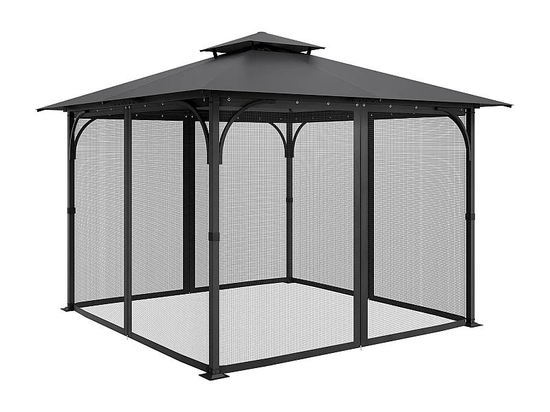 Tenda da Giardino SucceBuy Zanzariera per Gazebo 305 x 305 x 198 cm, con Doppia Cerniera, Tenda Anti-Insetti per Giardino e Patio, Solo la Zanzariera