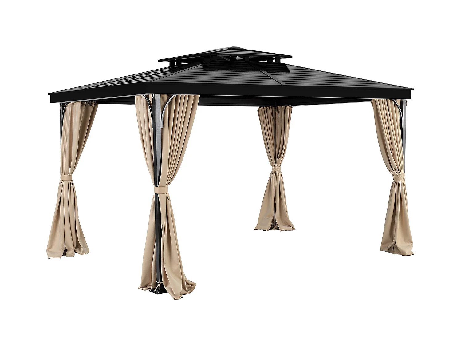 Wasserdichter Sichtschutzvorhang für Pavillon SucceBuy Sichtschutzvorhang für Pavillons, 396.24 x 304.8 x 213.36 cm, Wasserdichte Outdoor-Paneele, Khaki