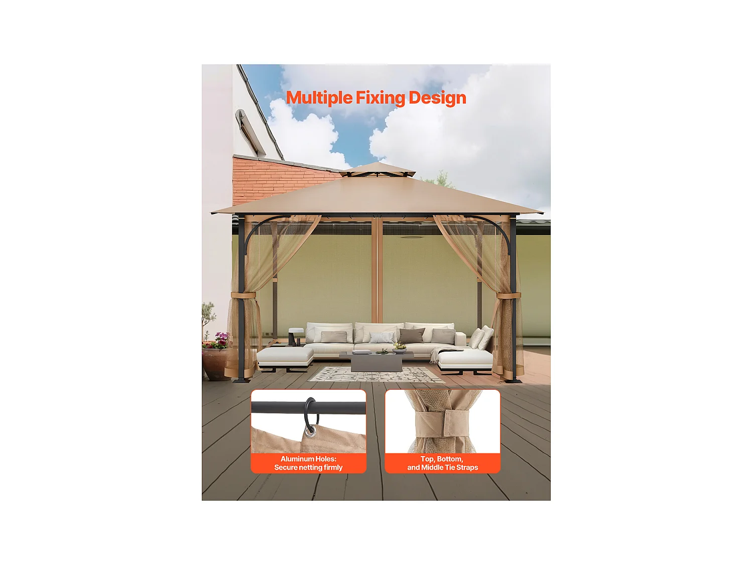 Tonnelle Barnum de Jardin SucceBuy Tonnelle Barnum de Jardin 305 x 305 x 213.5 cm - Filet Inclus