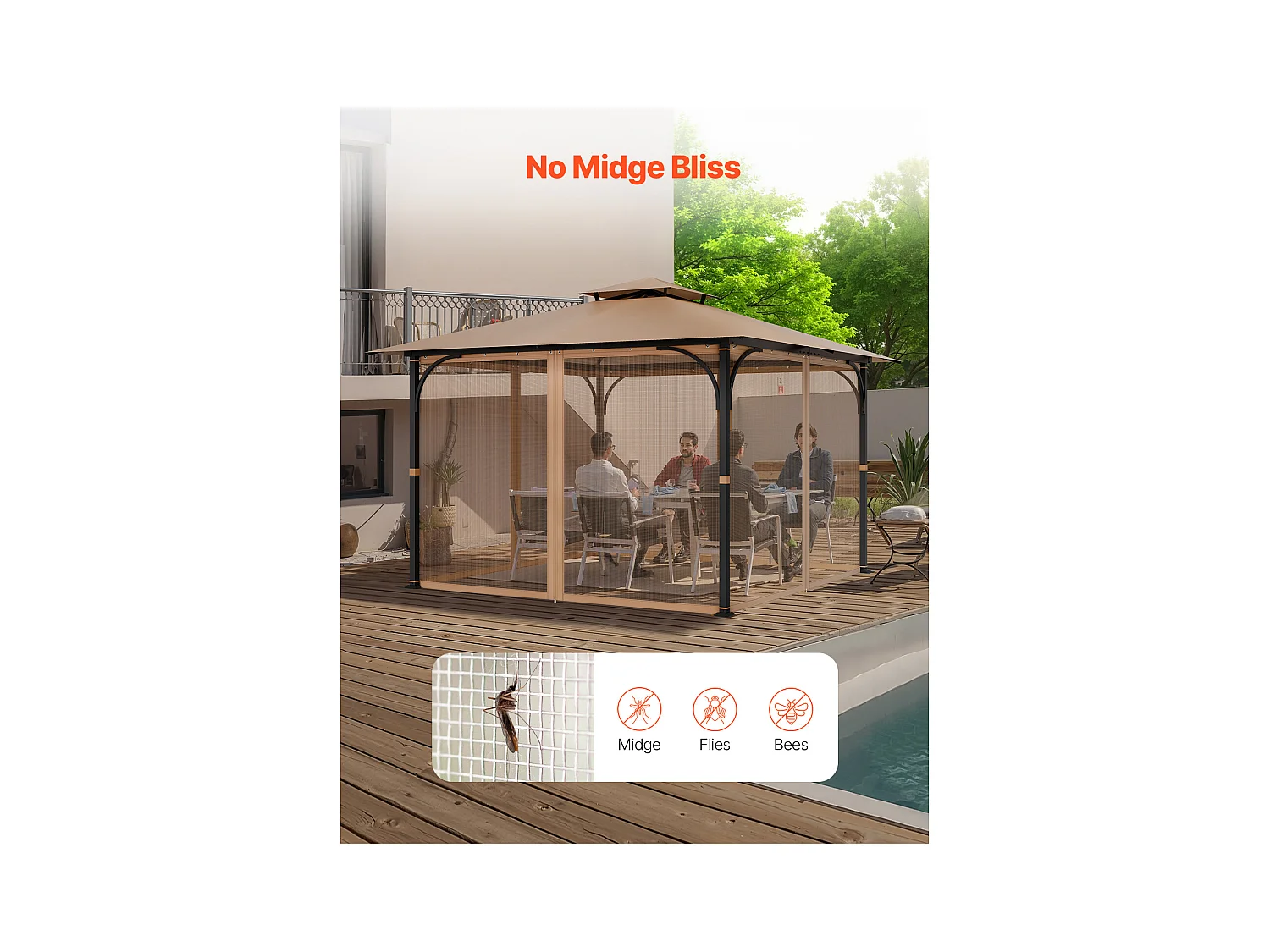 Tonnelle Barnum de Jardin SucceBuy Tonnelle Barnum de Jardin 305 x 305 x 213.5 cm - Filet Inclus