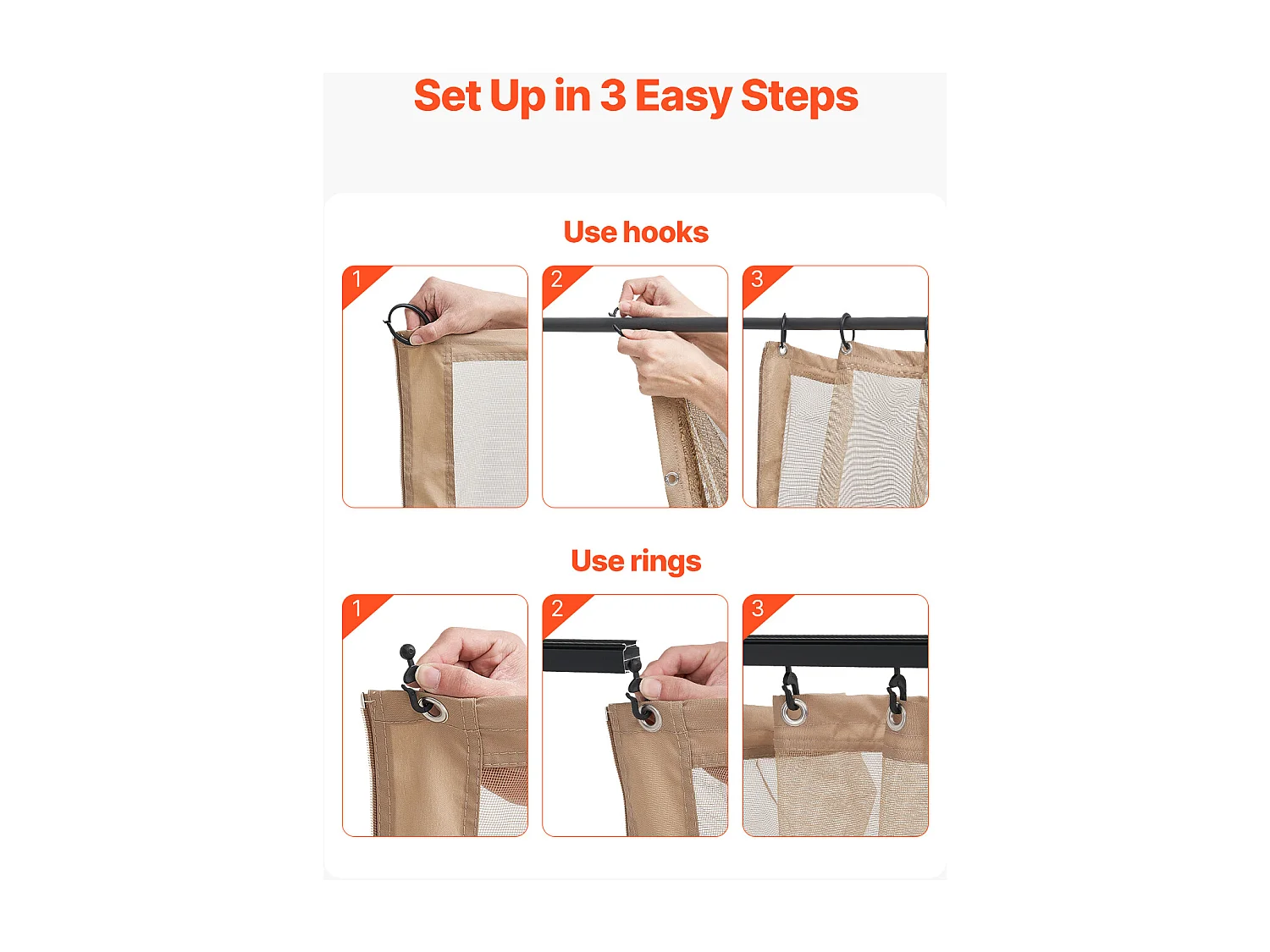 Tenda da Giardino SucceBuy Schermo per Gazebo da 305 x 305 x 213.5 cm, Rete a Maglie per Esterni con Doppia Cerniera, Tenda Anti-Insetti per Giardino e Patio