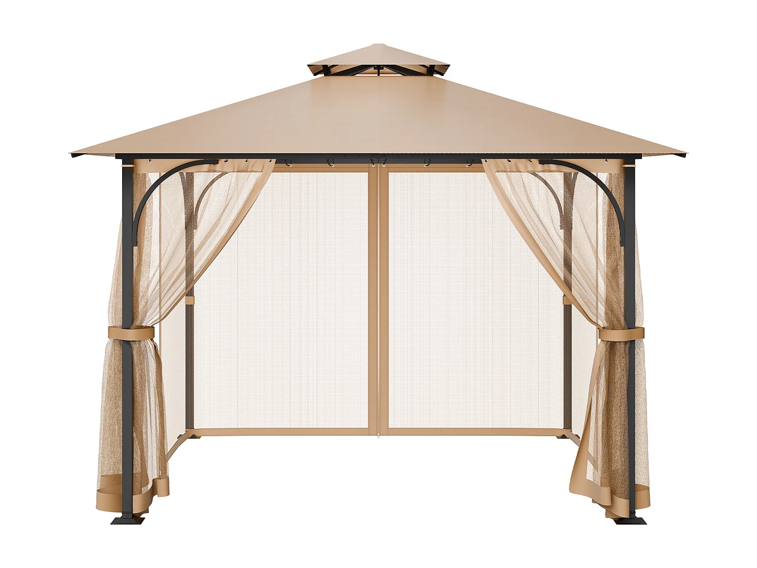Tenda da Giardino SucceBuy Schermo per Gazebo da 305 x 305 x 213.5 cm, Rete a Maglie per Esterni con Doppia Cerniera, Tenda Anti-Insetti per Giardino e Patio