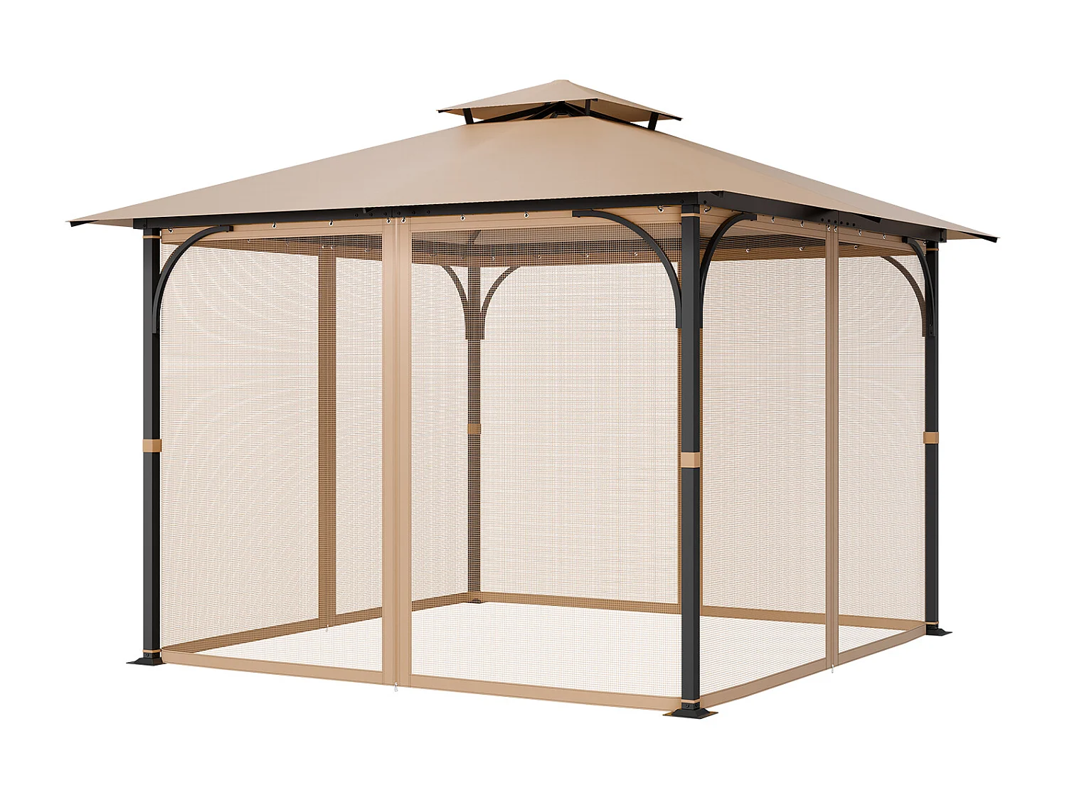Tenda da Giardino SucceBuy Schermo per Gazebo da 305 x 305 x 213.5 cm, Rete a Maglie per Esterni con Doppia Cerniera, Tenda Anti-Insetti per Giardino e Patio