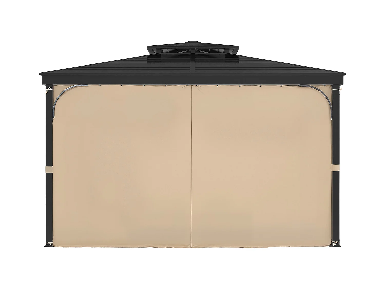 Wasserdichter Sichtschutzvorhang für Pavillon SucceBuy Sichtschutzvorhang für Den Außenbereich, 304.8 x 304.8 x 204.21 cm, Khaki