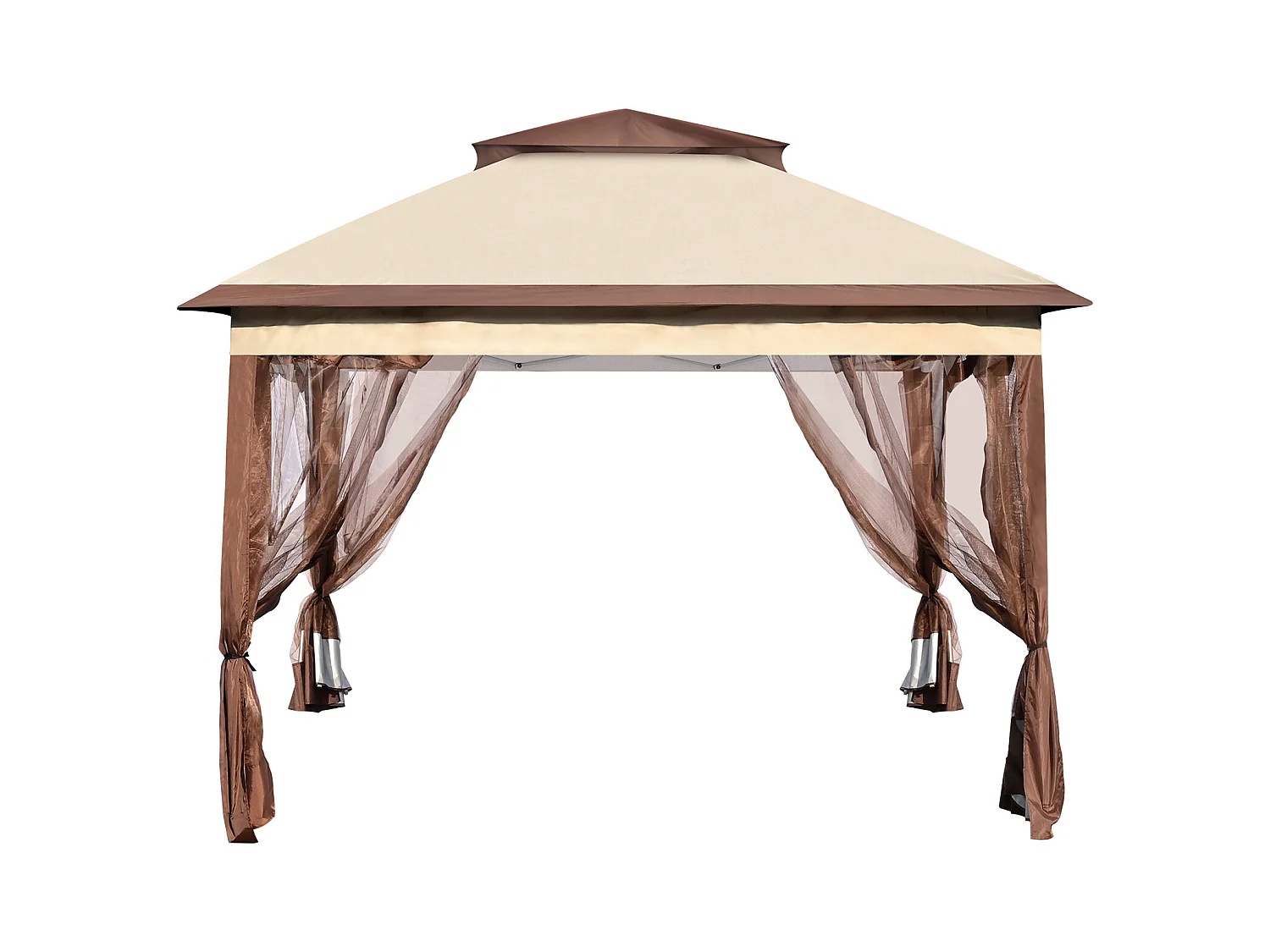 Tonnelle de jardin SucceBuy Tente de jardin Escamotable 335.28 x 335.28cm avec Filet en Maille, Convient pour 8 à 10 Personnes