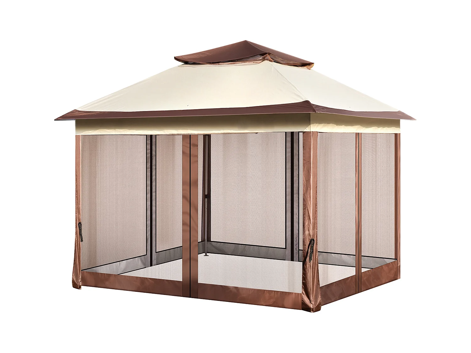 Tonnelle de jardin SucceBuy Tente de jardin Escamotable 335.28 x 335.28cm avec Filet en Maille, Convient pour 8 à 10 Personnes