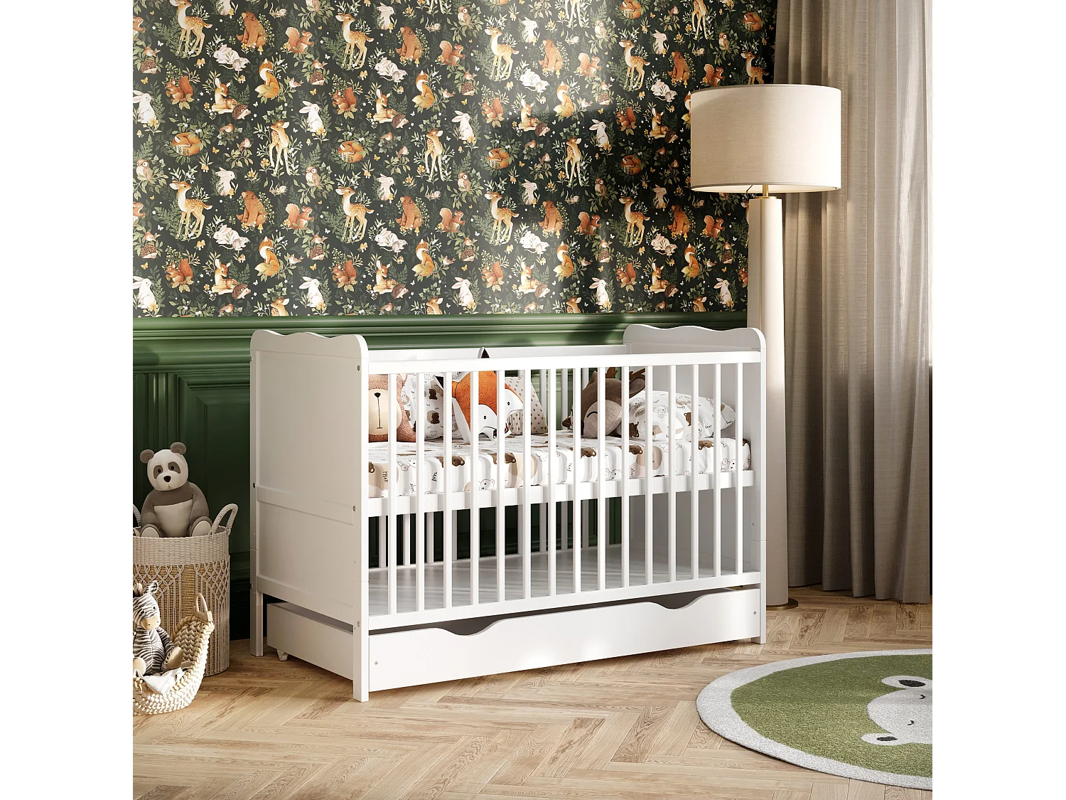 Lit bébé évolutif avec tiroir - LOUISE - 120x60 cm