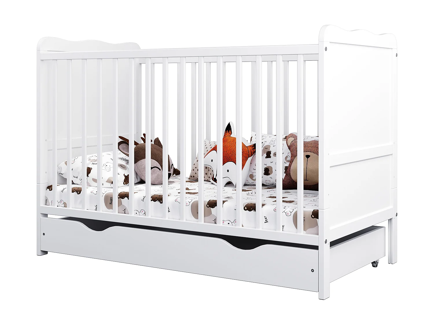 Lit bébé évolutif avec tiroir - LOUISE - 120x60 cm