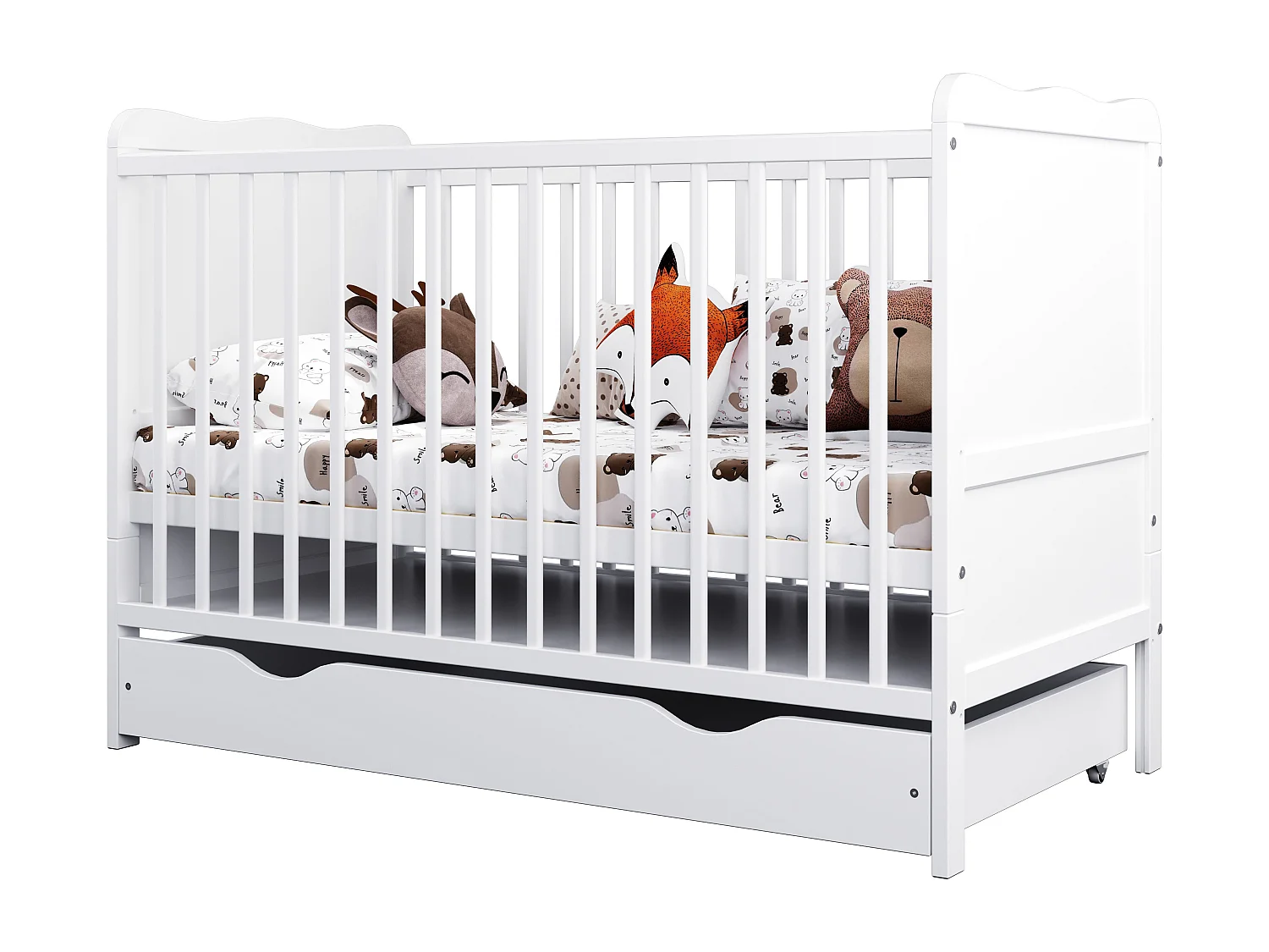 Lit bébé évolutif avec tiroir - LOUISE - 120x60 cm