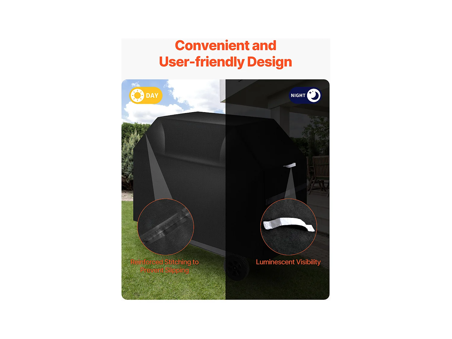 Housse de Barbecue SucceBuy, Résistante et Imperméable pour Extérieur, 170cm, Fabriquée en Polyester 600D Durable
