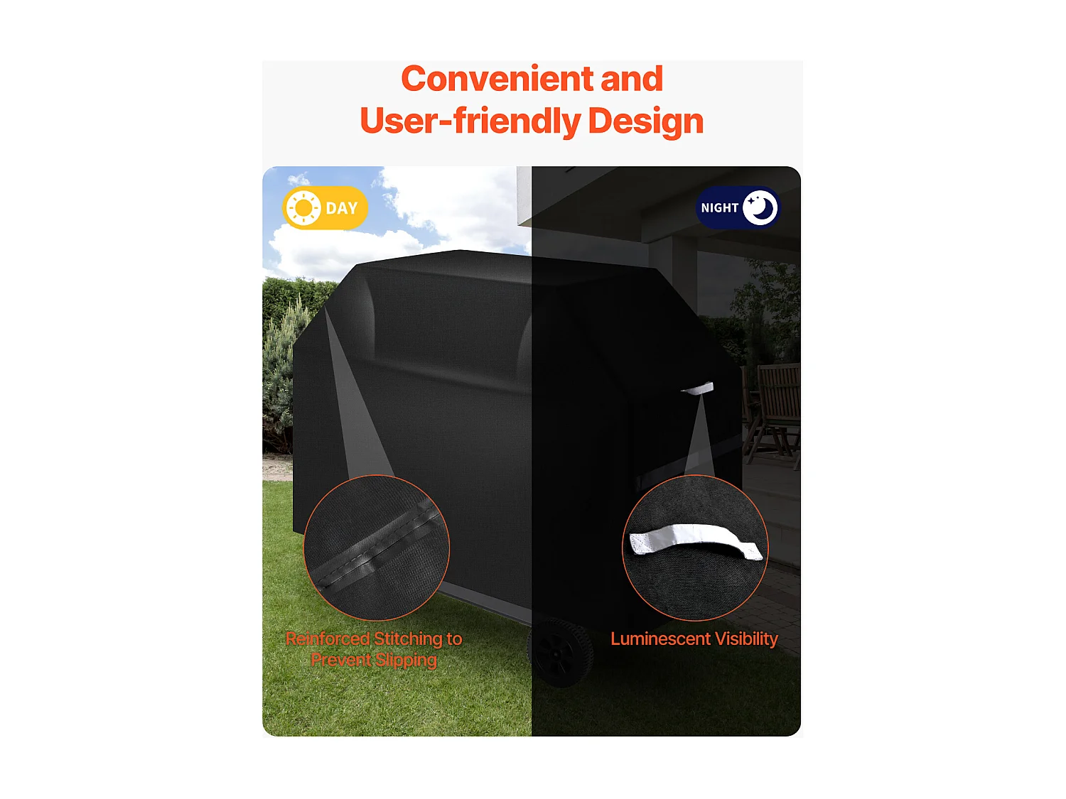 Housse de Barbecue SucceBuy, Résistante et Imperméable pour Extérieur, 170cm, Fabriquée en Polyester 600D Durable