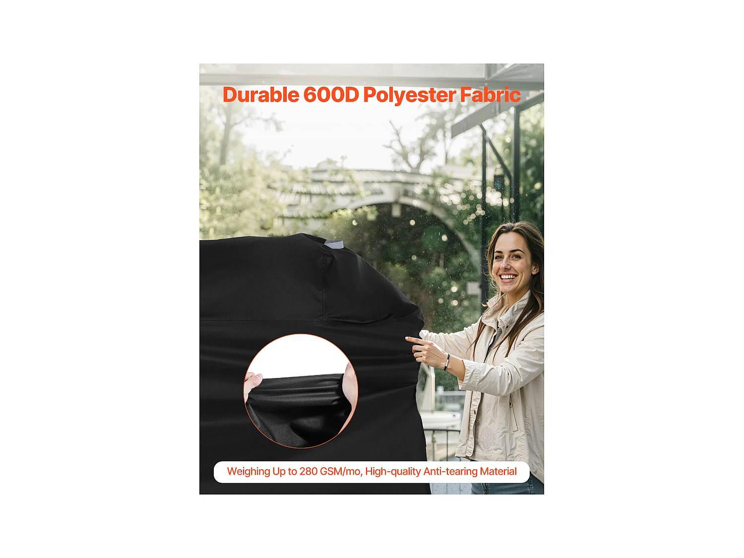 Housse de Barbecue SucceBuy, Résistante et Imperméable pour Extérieur, 161cm, Fabriquée en Polyester 600D Durable