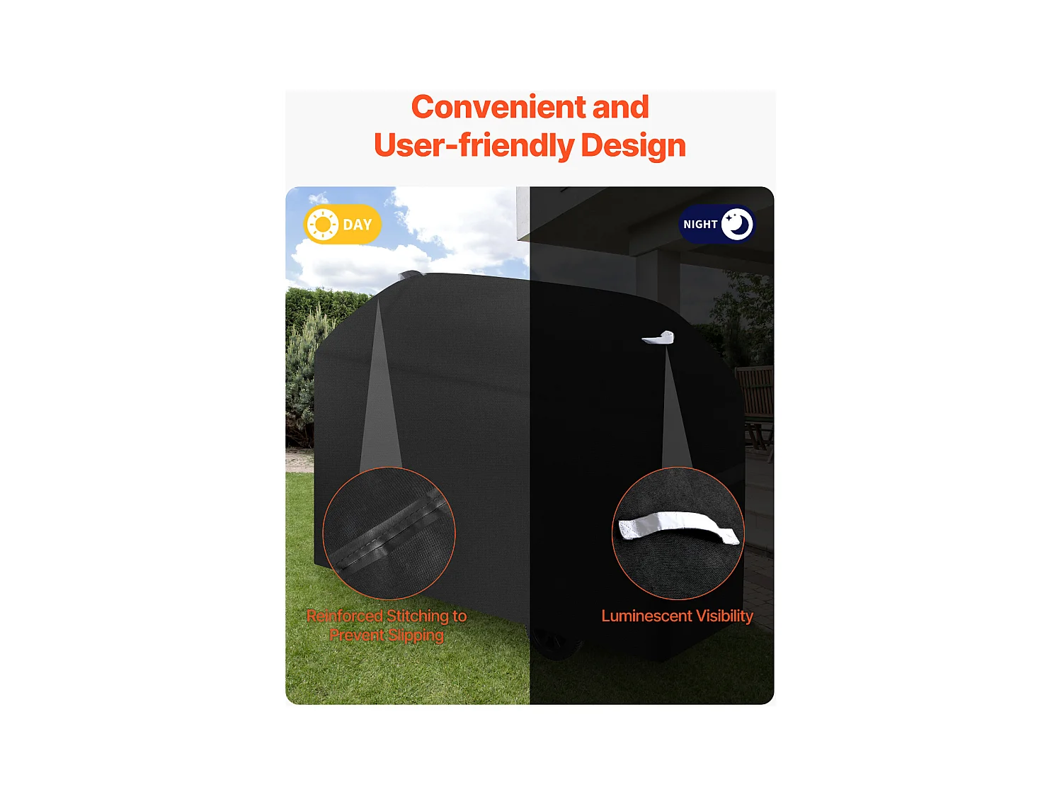 Housse de Barbecue SucceBuy, Résistante et Imperméable pour Extérieur, 161cm, Fabriquée en Polyester 600D Durable