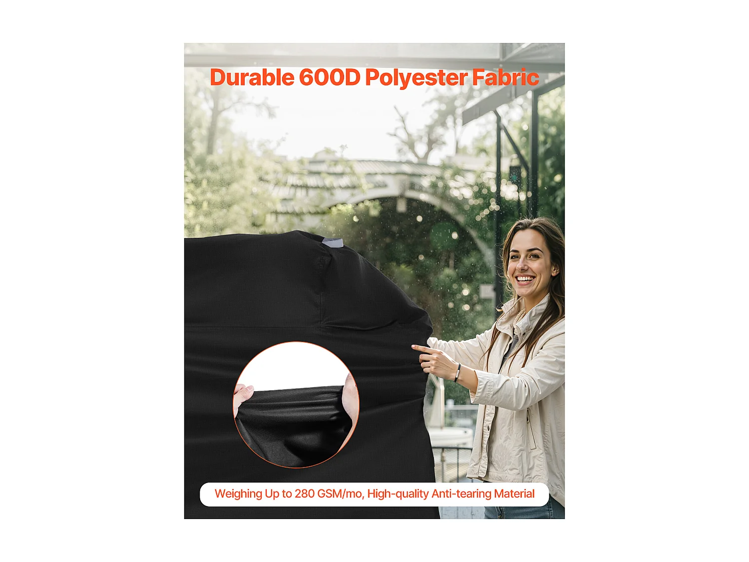 Housse de Barbecue SucceBuy, Résistante et Imperméable pour Extérieur, 161cm, Fabriquée en Polyester 600D Durable