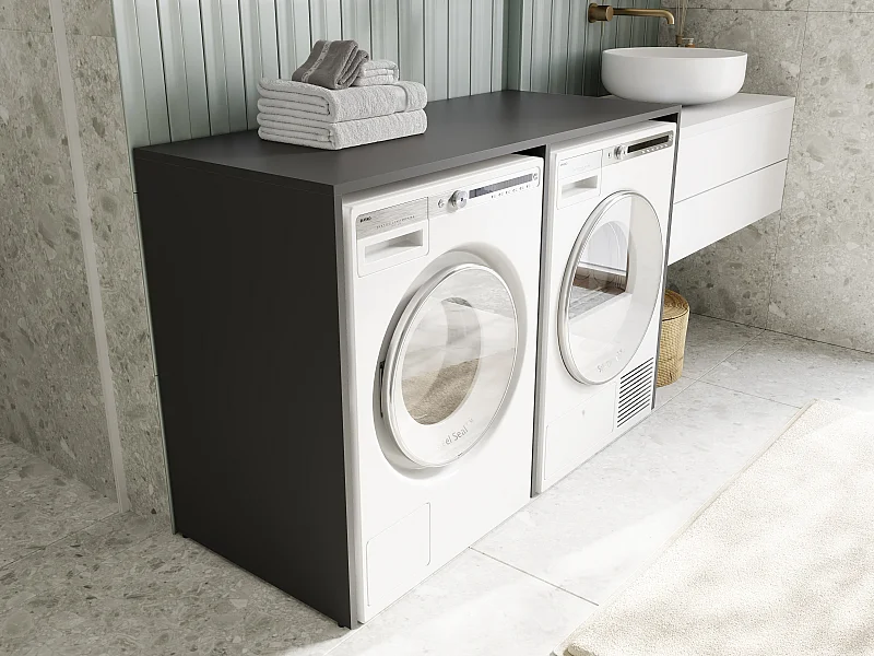 Armoire de machine à laver ou sèche-linge - 130 cm de large - Avec armoire - Armoire pour machine à laver ou sèche-linge