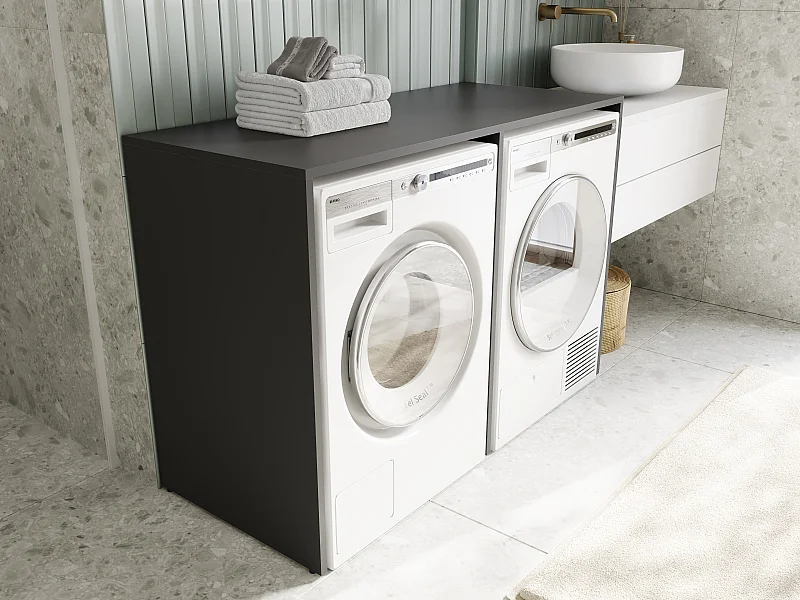 Armoire de machine à laver ou sèche-linge - 130 cm de large - Avec armoire - Armoire pour machine à laver ou sèche-linge