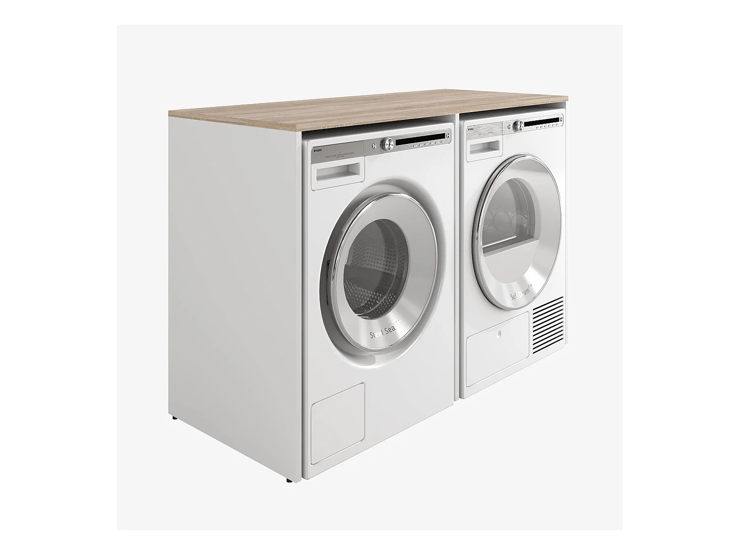 Armoire de machine à laver ou sèche-linge - 130 cm de large - Avec armoire - Armoire pour machine à laver ou sèche-linge