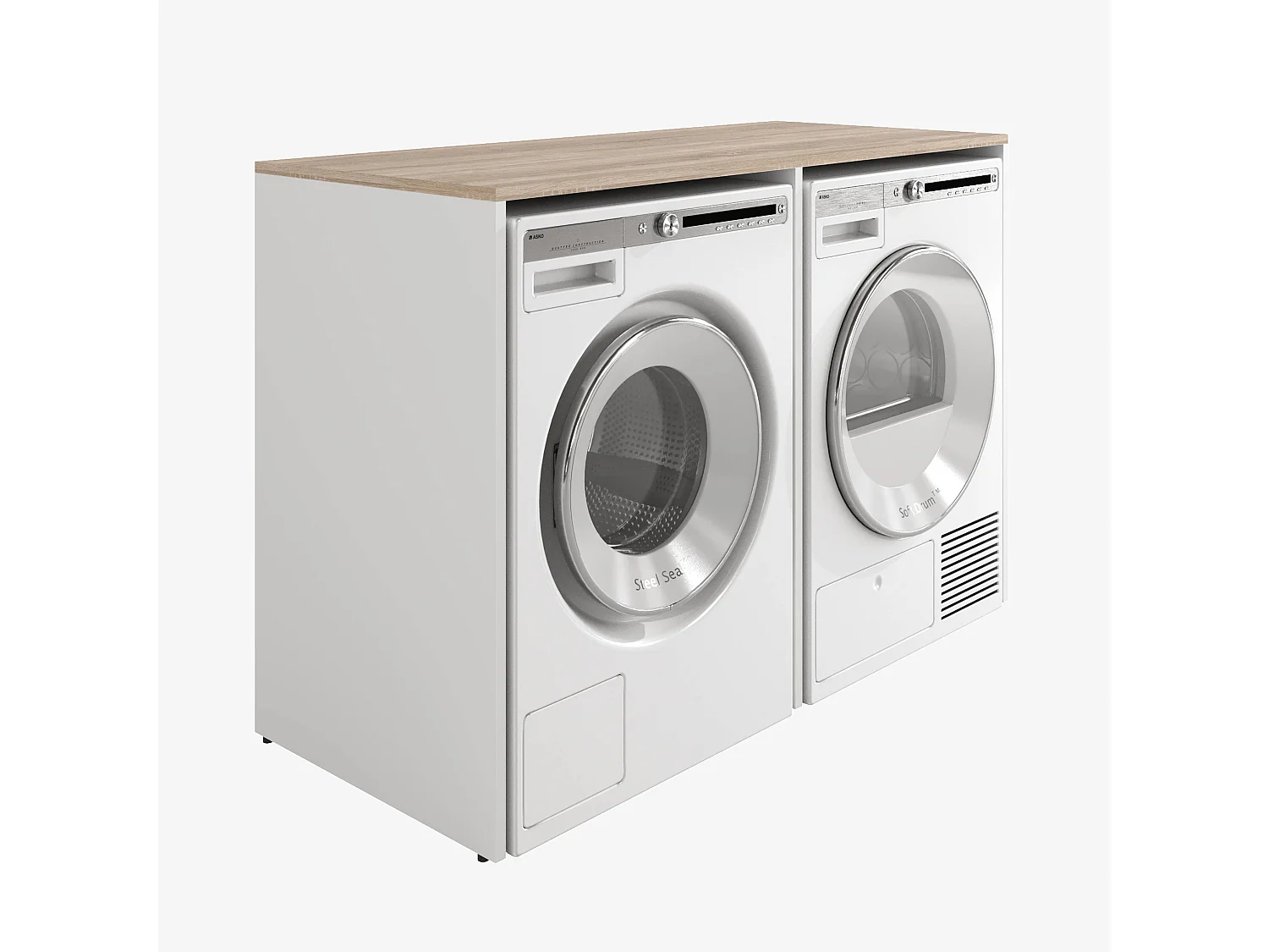 Armoire de machine à laver ou sèche-linge - 130 cm de large - Avec armoire - Armoire pour machine à laver ou sèche-linge