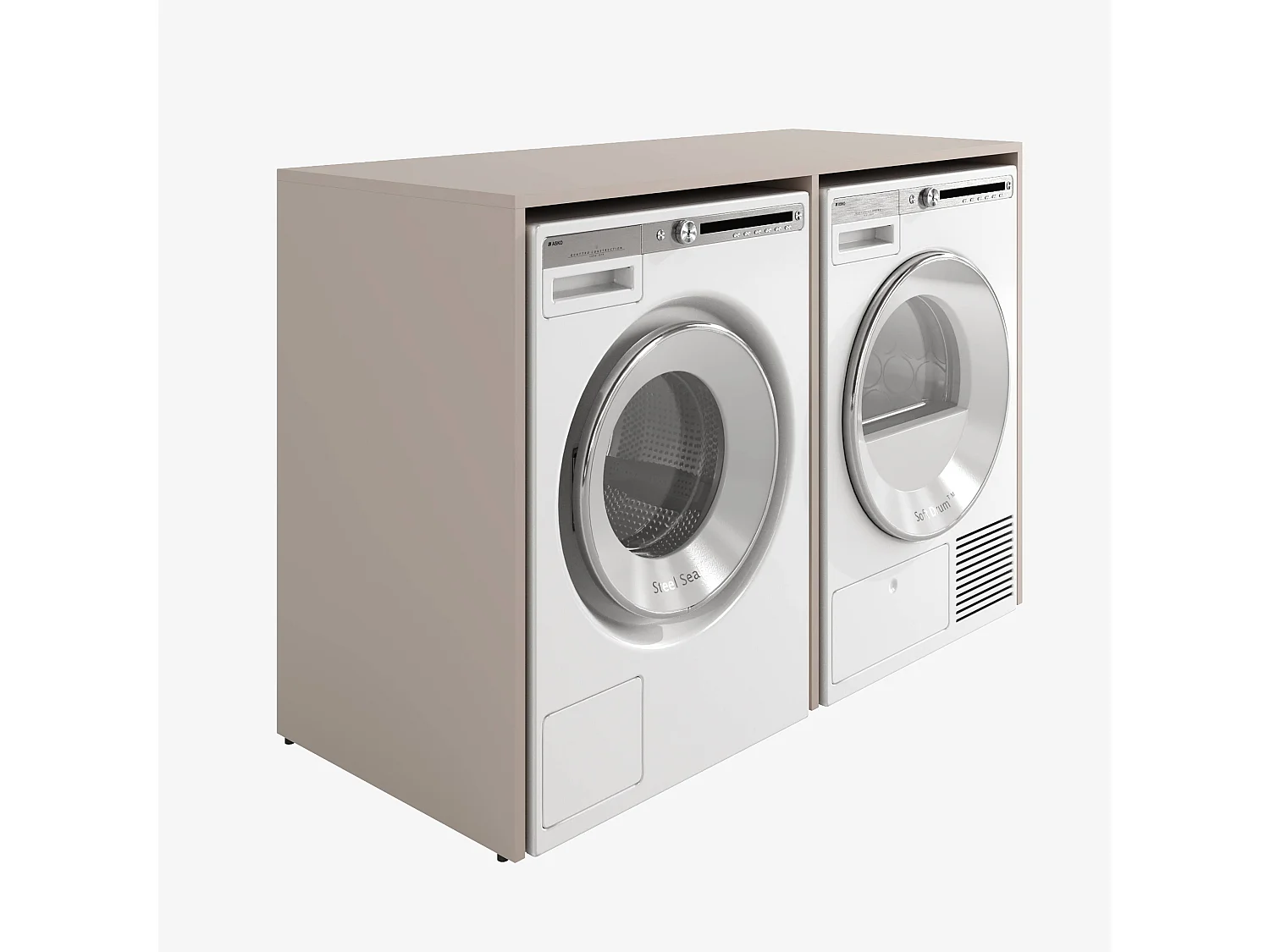 Armário para máquina de lavar de 130 cm, compatível com lavadora e secadora, com espaço de arrumação, armário superior