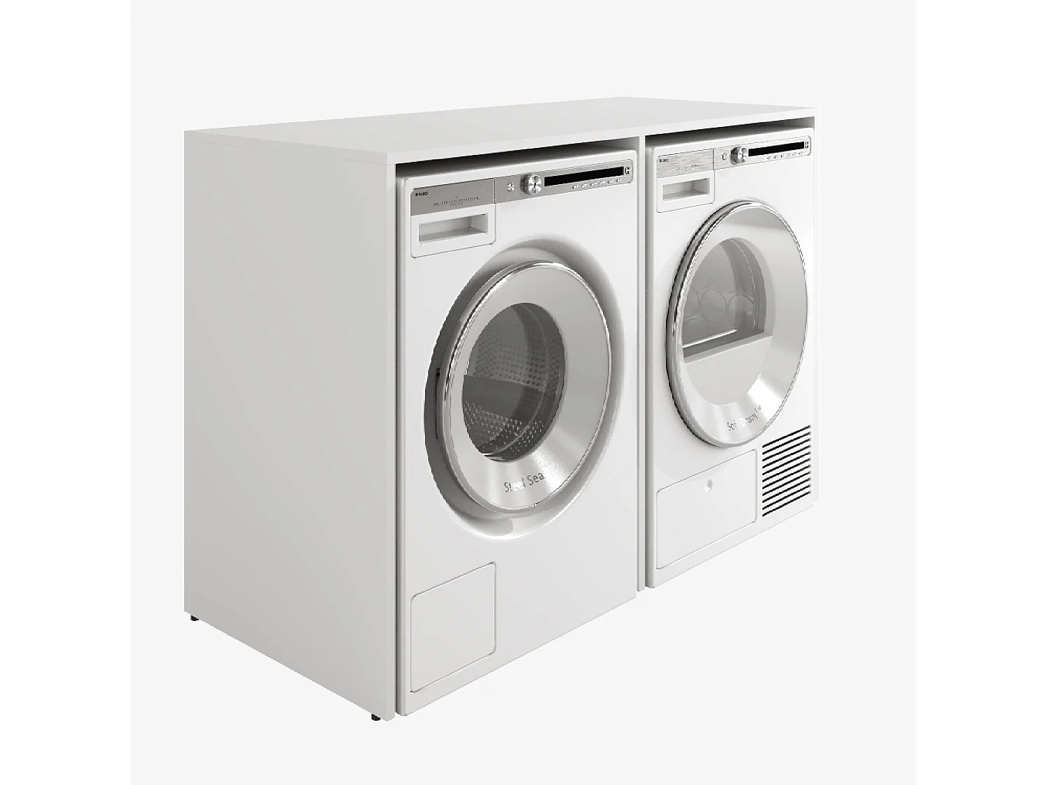 Armoire de machine à laver ou sèche-linge - 130 cm de large - Avec armoire - Armoire pour machine à laver ou sèche-linge