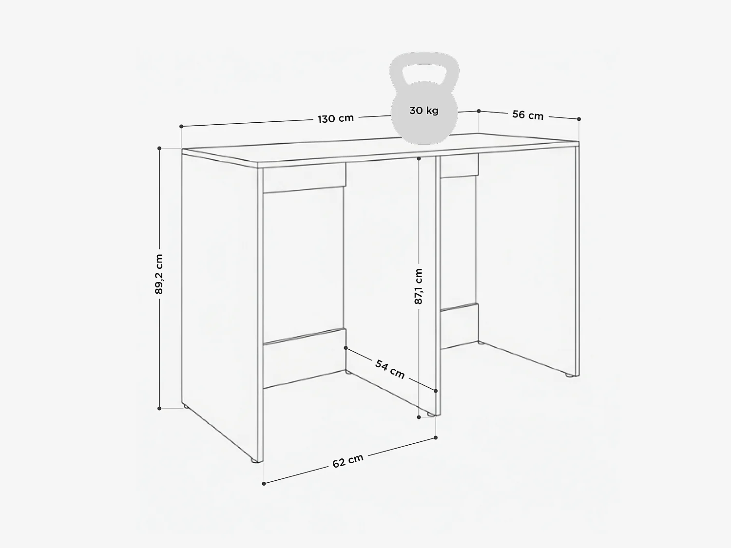 Wasmachinekast 130 cm breed, geschikt voor wasmachine en droger met opbergruimte, bovenkast voor wasmachine